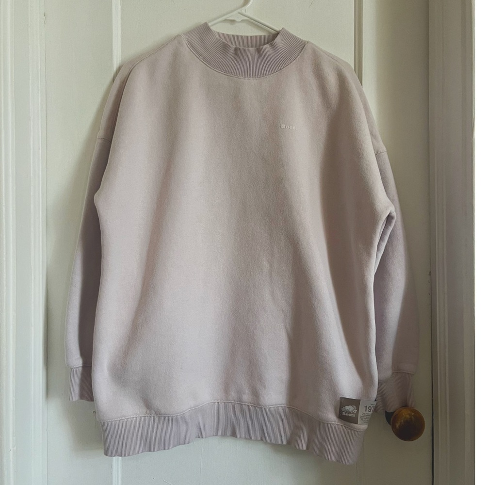 Roots Cloud Mock neck in Light Pink/Purple